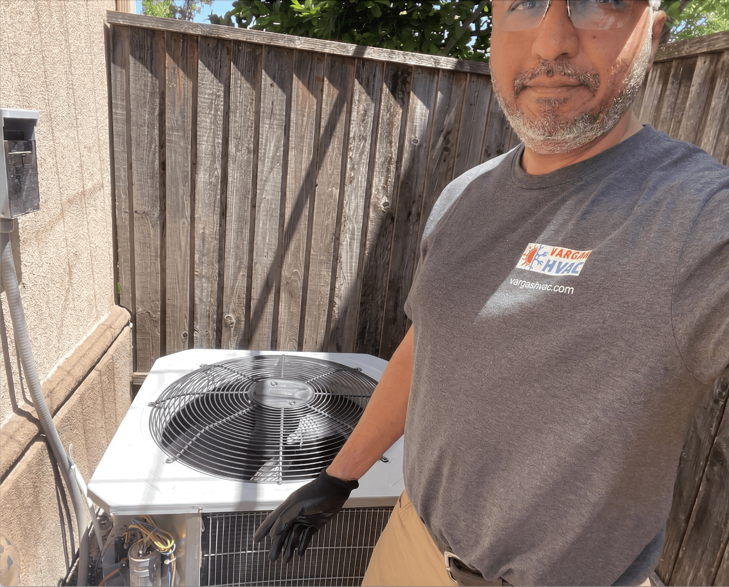 HVAC technician performing repairs